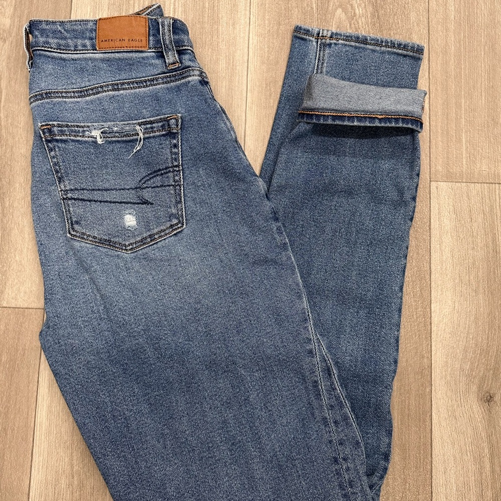 American Eagle Blue Denim Mom Jeans